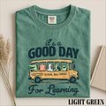 Good Day For Learning Shirt Funny School Bus Animal Graphic Tee Retro Educational Humor Top Classroom Gift Shirt for Teachers