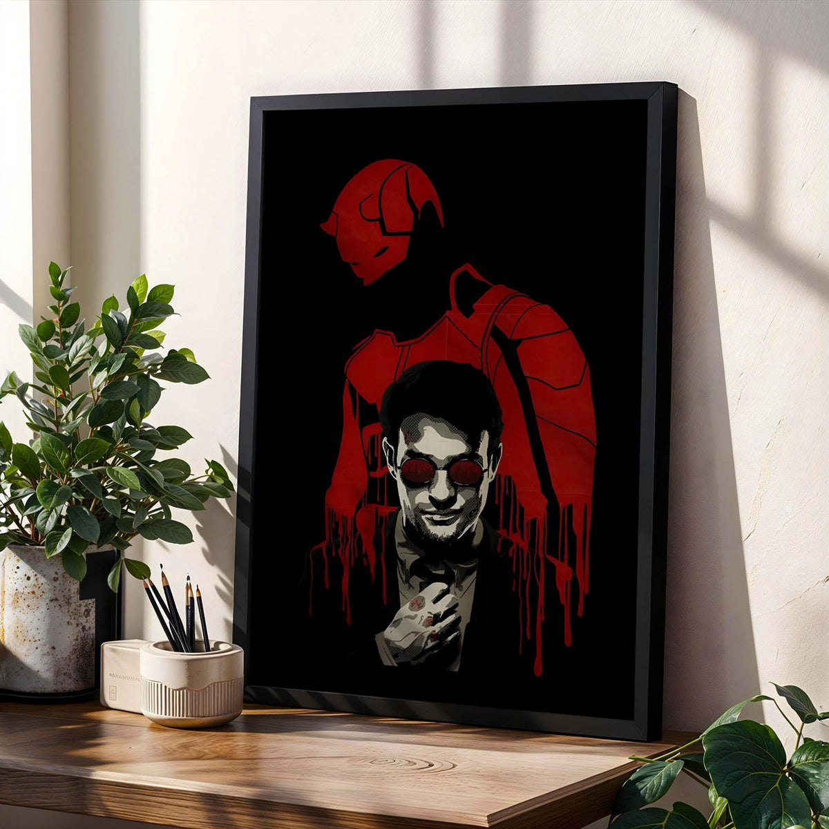 Daredevil Marvel Vigilante Hell's Kitchen Matt Murdock Decor Superhero Artwork - Poster | Canvas Wall Art Print
