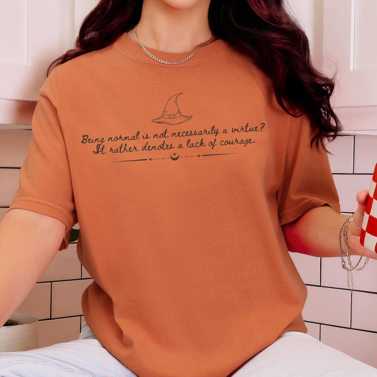 Comfort Colors Practical Magic Quote Oversized Shirt Women, Vintage Witchy Vibes Retro Pop Culture Halloween Graphic Tee, Gift for Witchy Friend Aesthetic