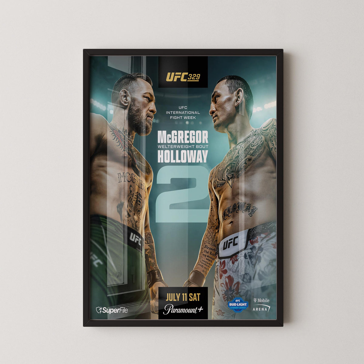 Conor McGregor vs Max Holloway 2 UFC 329 Fight Night MMA Combat Sports Decor - Poster | Canvas Wall Art Print