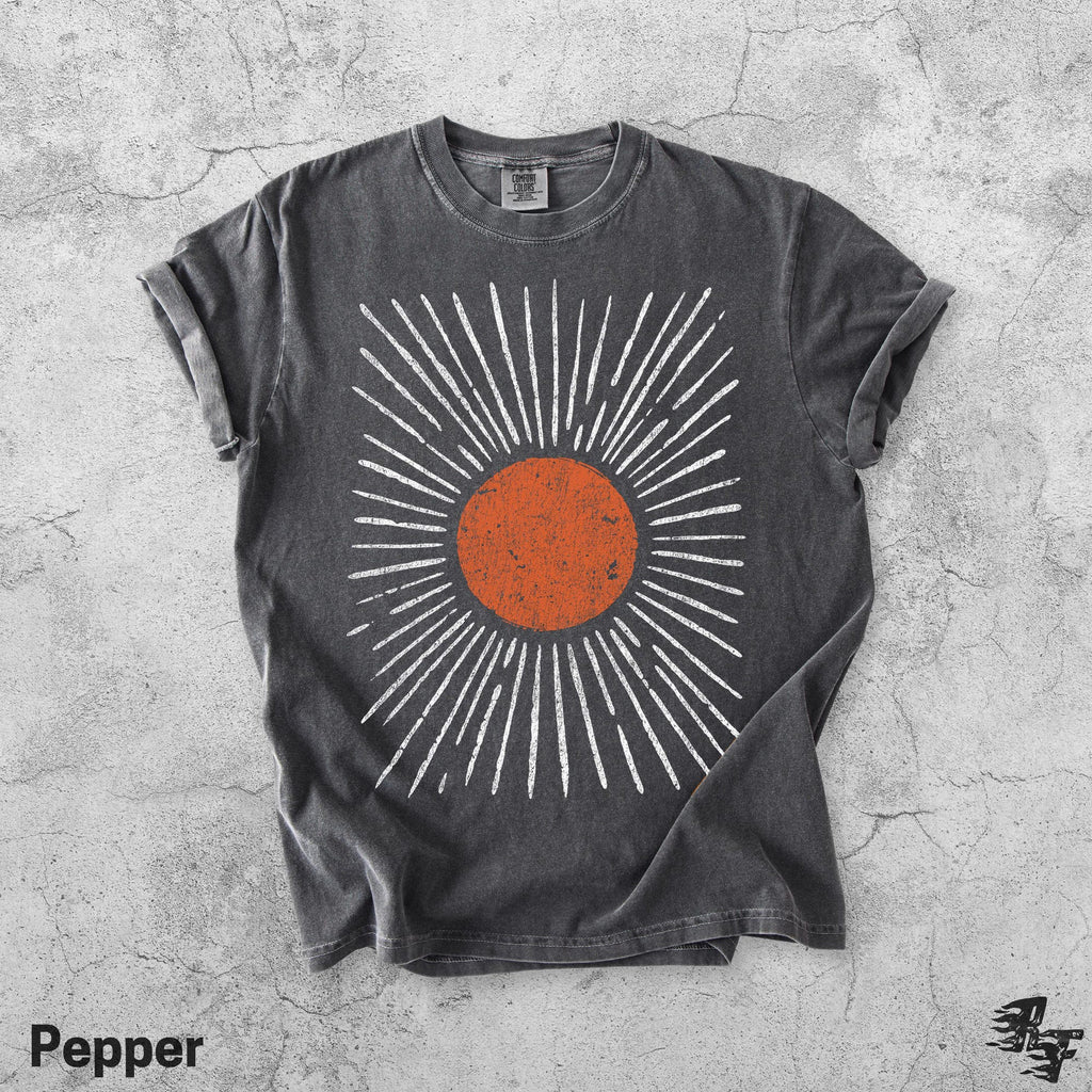 Boho Sun TShirt Retro Celestial Sky Tee Vintage Hippie Festival Top Groovy Minimalist Summer Nature Lover Gift Shirt