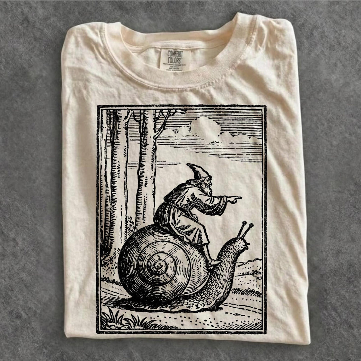 Comfort Colors Retro Medieval Snail Rider Graphic TShirt Vintage 90s Renaissance Fantasy Tee Funny Meme Shirt Y2K Grunge Gift