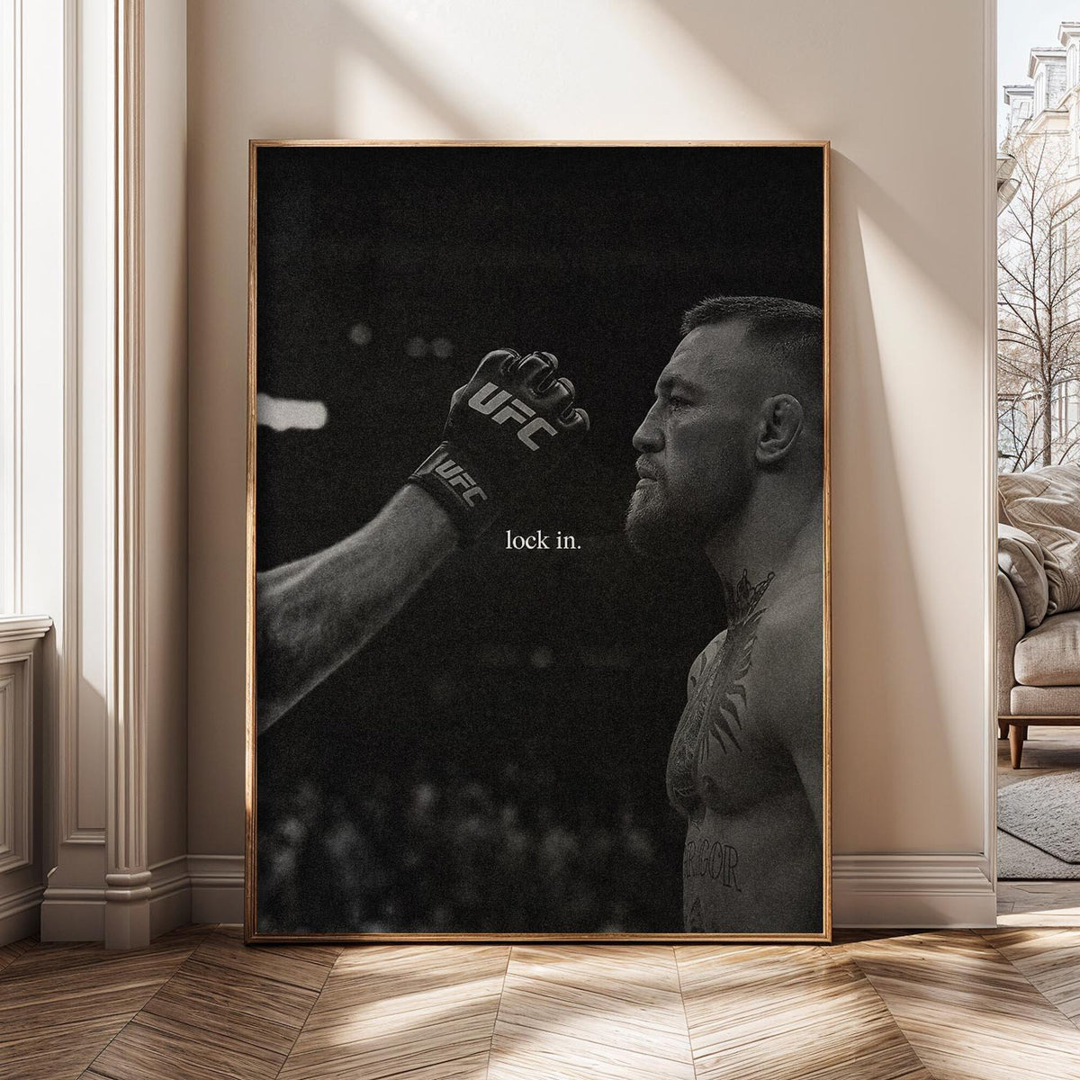 Conor McGregor Lock In UFC Fighter MMA Motivational Black White Gym Decor Sports SH437 - Poster | Canvas Wall Art Print