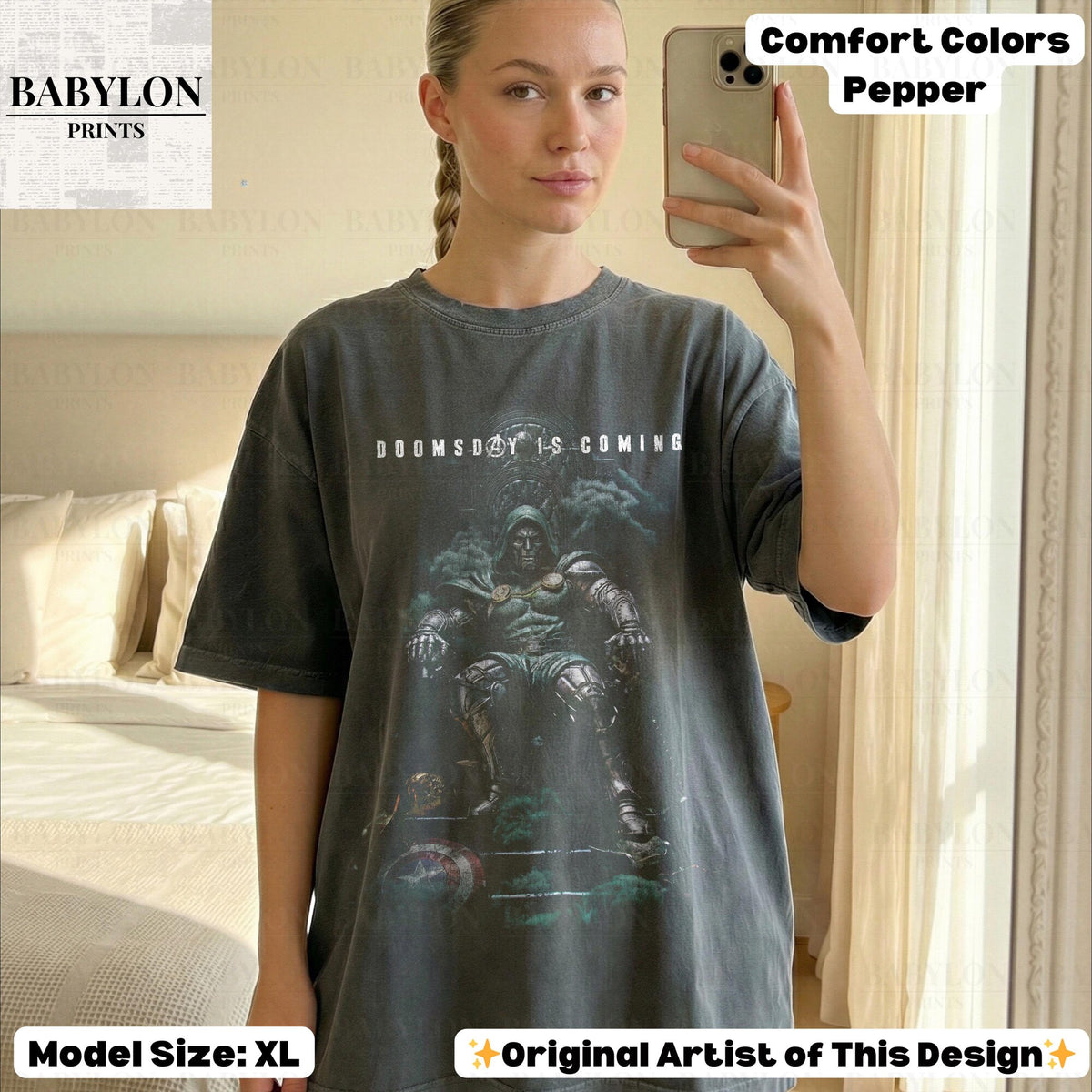 Comfort Colors Vintage Doctor Doom Avengers Doomsday Shirt Women, Retro Disneyworld Marvel Villain Graphic Tee, Fan Gift for Her Aesthetic