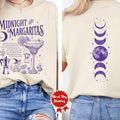 Comfort Colors Retro Midnight Margaritas Shirt Women, Practical Magic Halloween Movie Girls Tequila Spooky Season Graphic Tee, Gift for Her Aesthetic