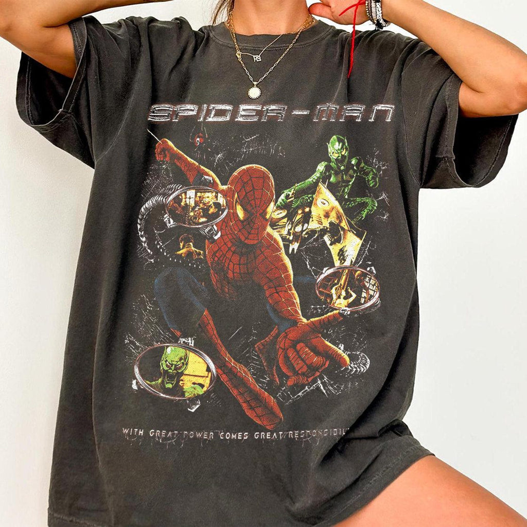 Retro 90s Spider Man Homage TShirt SpiderMan Fan Tee Graphic TShirt Retro Spiderman Comic Shirt Marvel Avengers Spiderman Sweatshirt