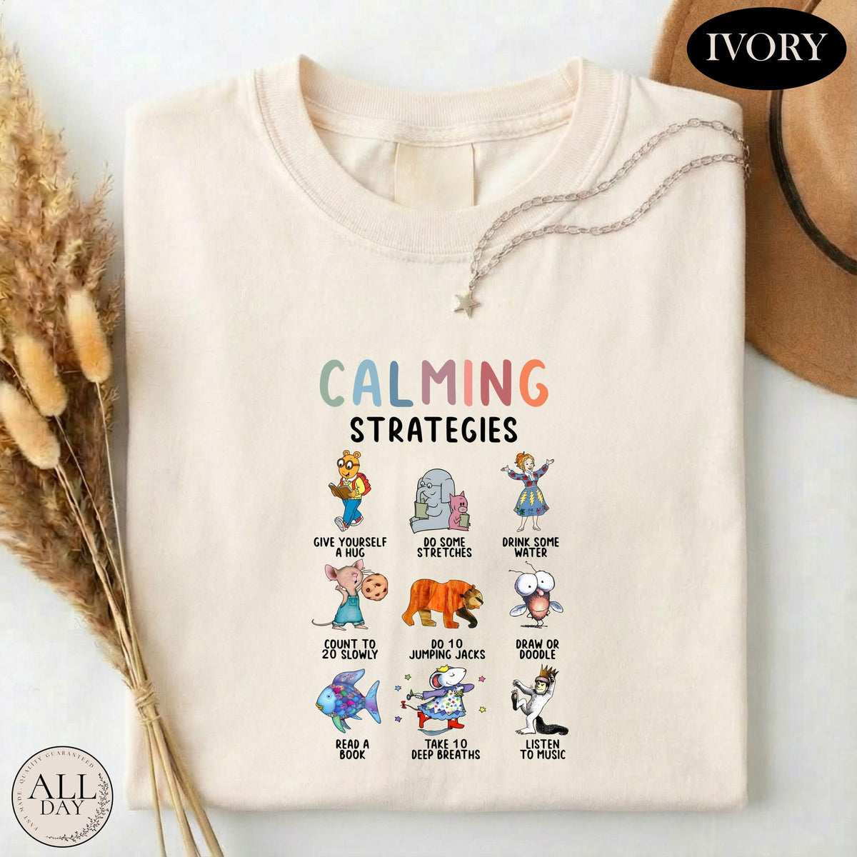 Calming Strategies Shirt School Counselor Tee Mental Health Affirmation Tshirt Childrens Book Sweatshirt Comfort Colors Teacher Top