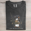 Tactical Penguin Shirt Flight Was Never An Option Tee Funny Military Animal Shirt Armed Penguin Meme Funny Gift For Him