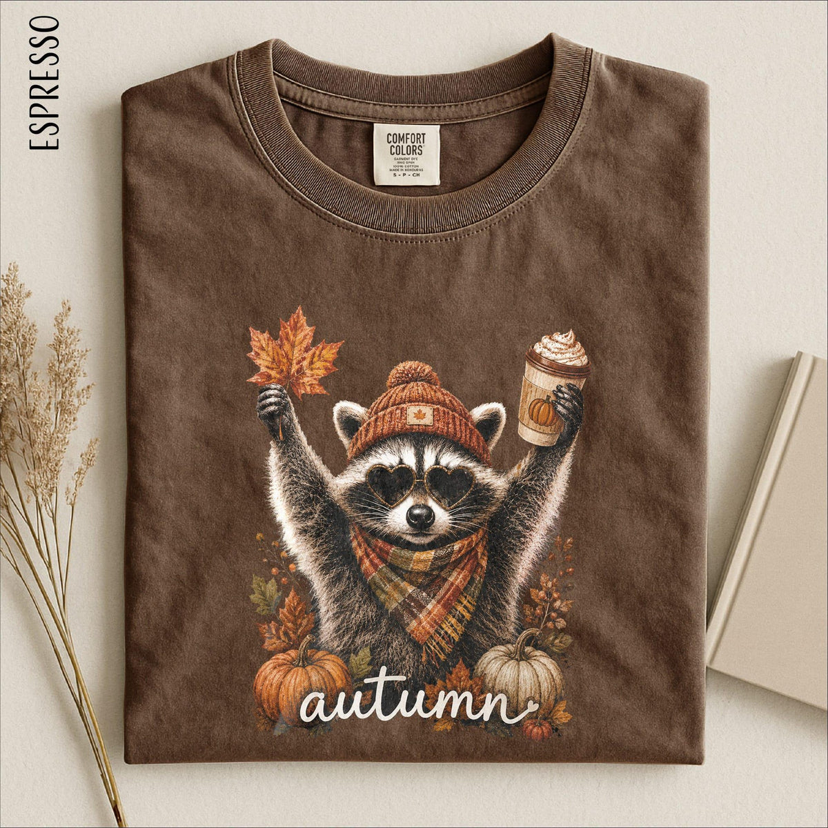 Autumn Raccoon Shirt Tis The Season Sweatshirt Pumpkin Spice Sweater Fall Vibes Tee Funny Raccoon Tee Comfort Colors TShirt