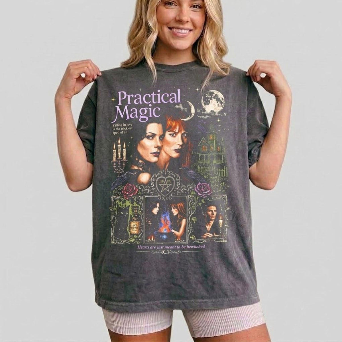Comfort Colors Practical Magic Shirt Women, Vintage 90s Witch Spooky Halloween Owens Sisters Witchy Aesthetic Graphic Tee, Gift for Her