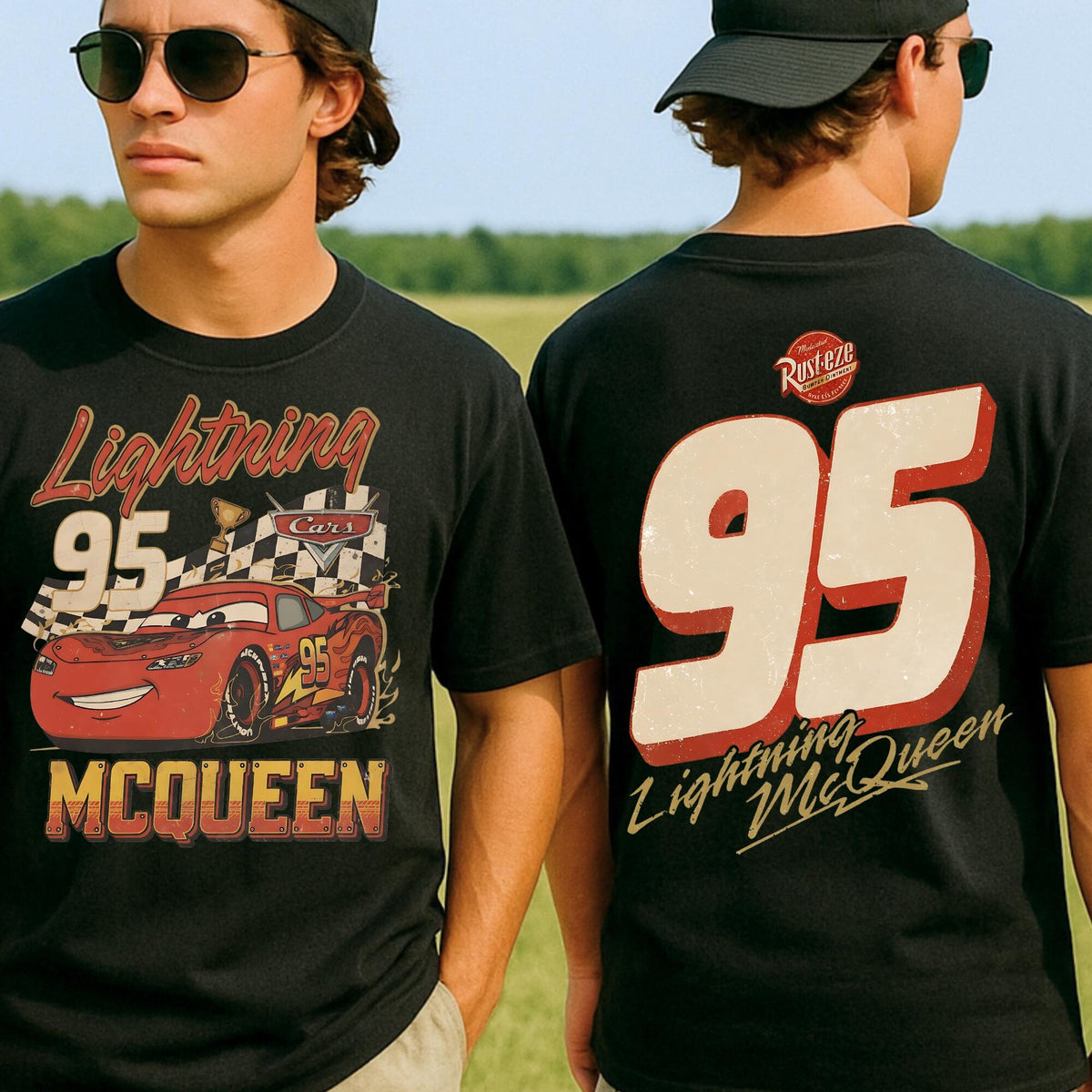 Comfort Colors Retro Lightning McQueen Kids Shirt, Vintage Disney Pixar Cars Graphic Tee, Birthday Gift Aesthetic