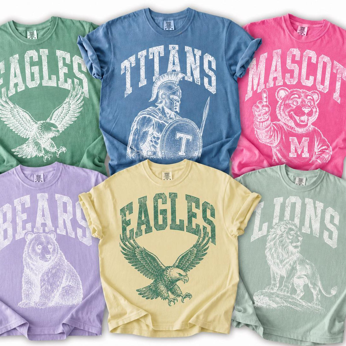 Comfort Colors Custom Mascot Shirt School Spirit Tee Custom Game Day Shirt Back To School Gift School Logo Tee Gift Team Mascot Shirt