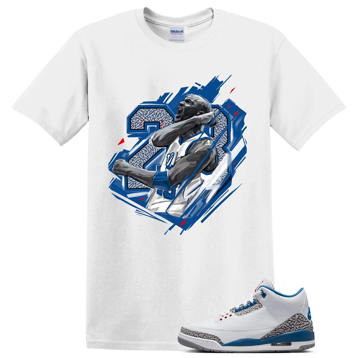 Comfort Colors Jordan 23 Shirt Women, Sneaker Match Jordan 3 True Blue Black Graphic Tee, Retro Sneakerhead Fan Gift for Her Aesthetic