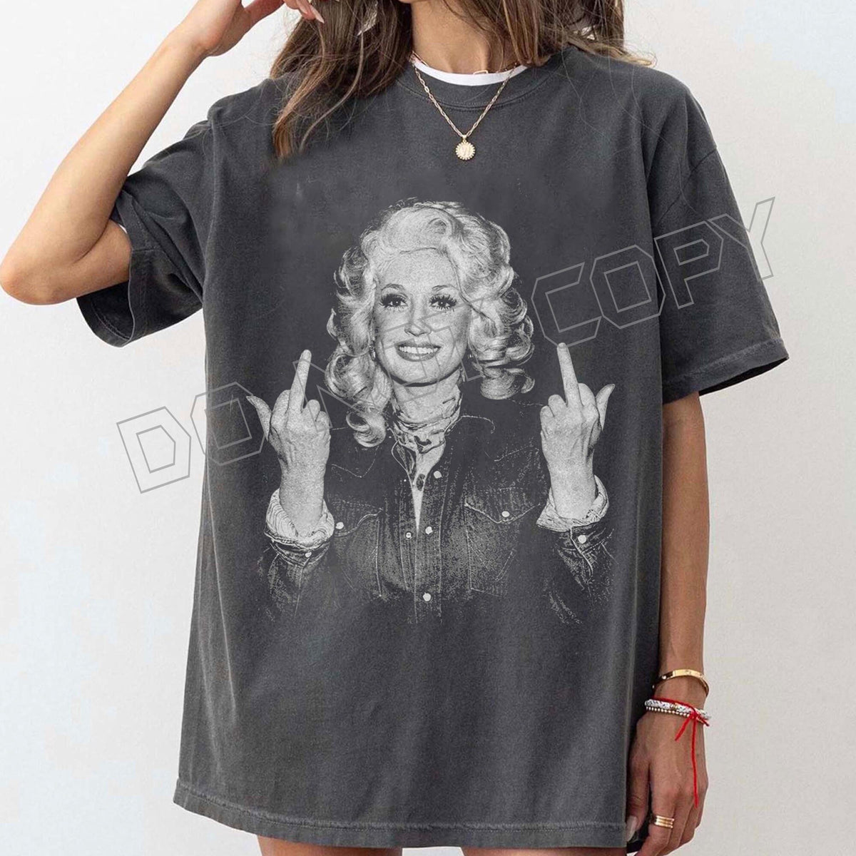Middle Finger Dolly Parton Vintage Comfort Colors Shirt
