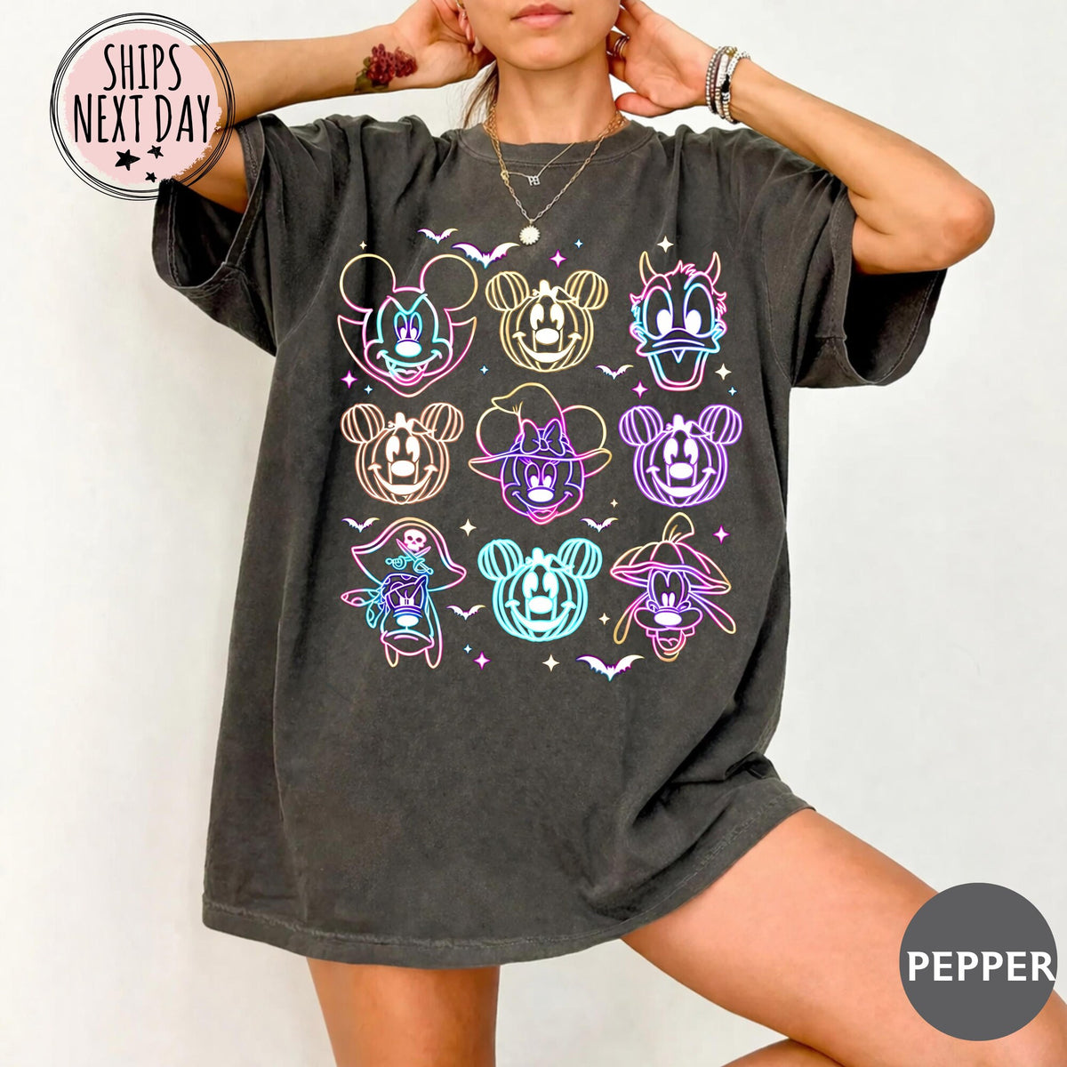 Comfort Colors Mickey  Friends Ghost Shirt Mickeys Not So Scary Halloween Party 2026  WDW Disneyland Family Halloween Neon Disney Tee