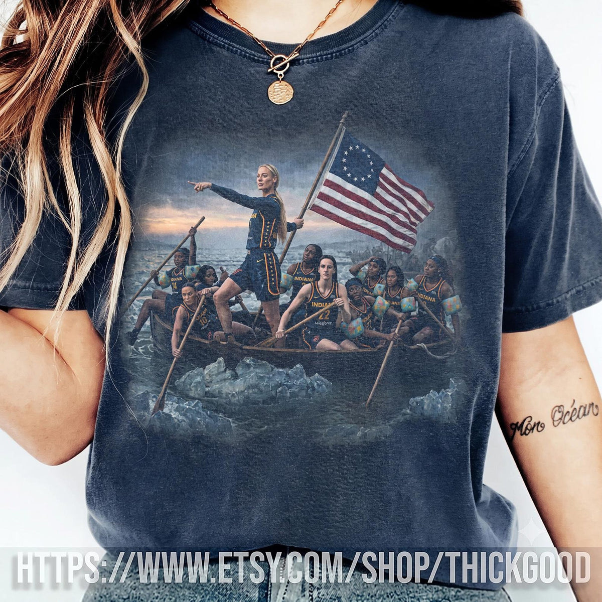 Sophie Cunningham Caitlin Clark Crossing The Delaware Shirt Indiana Womens Basketball Vintage TShirt Indiana Fever Graphic Tee