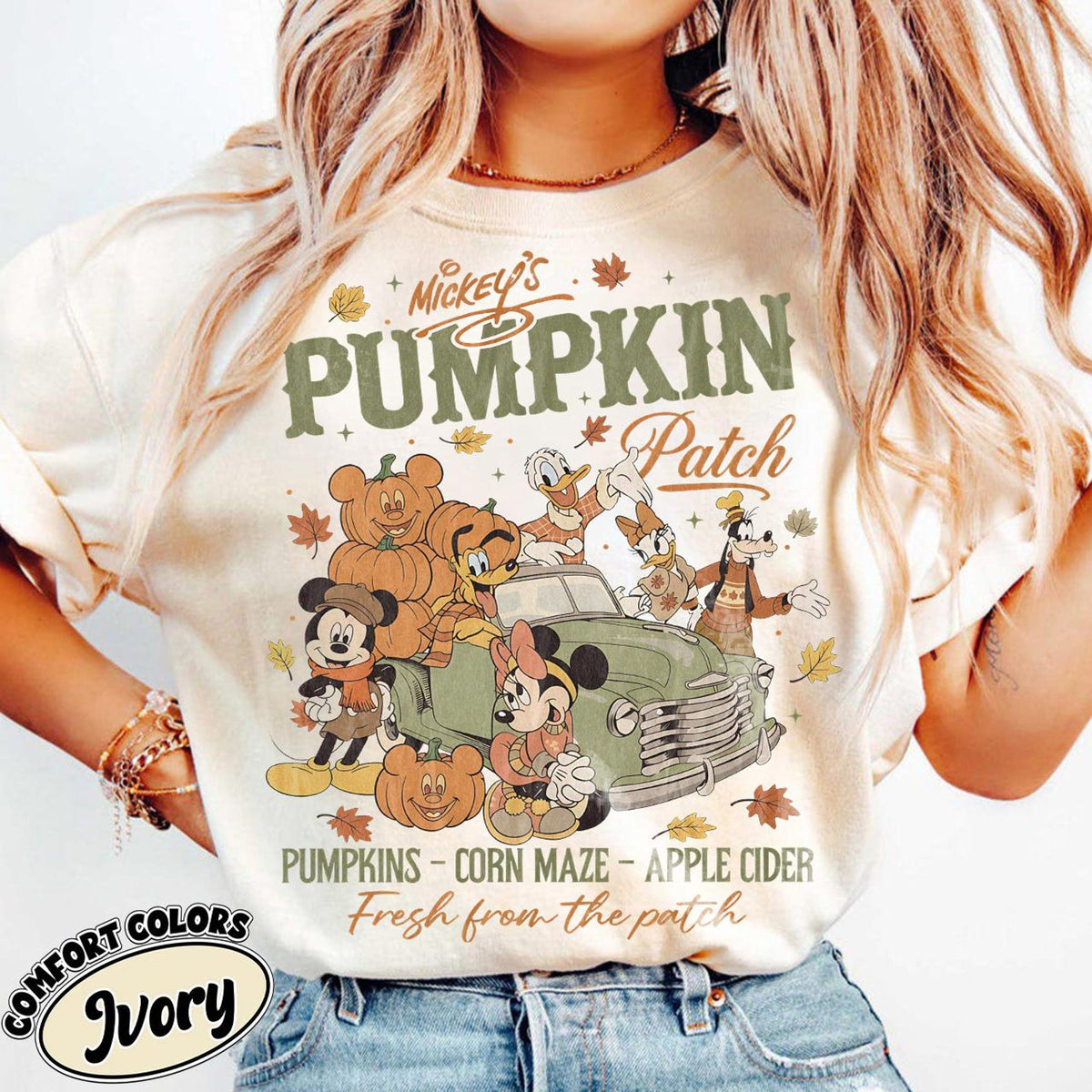 Comfort Colors Mickey Pumpkin Patch Fall Shirt Women, Disney Family Vacation 2026 Tis the Season Halloween Retro Autumn Graphic Tee, Gift for Her Aesthetic