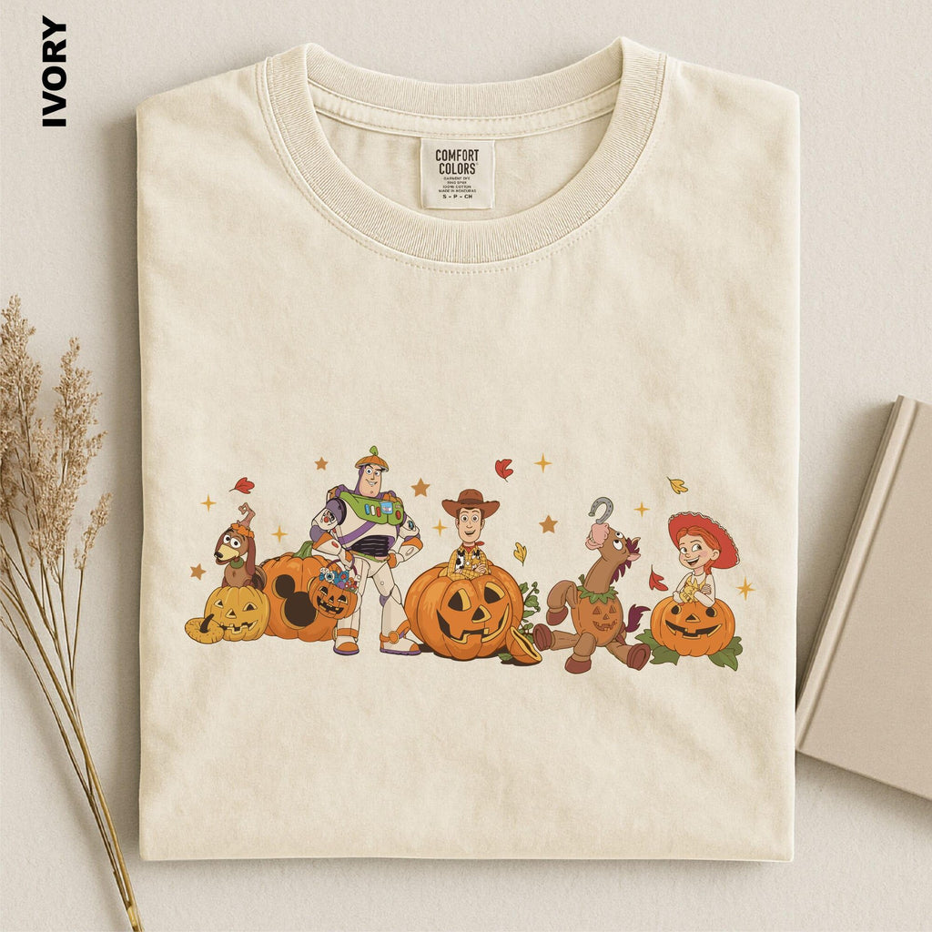 Toy Story Halloween Shirt Disney Pixar Pumpkin Tee Spooky Toy Friends Tshirt Buzz Woody Jessie Slinky Dog Top Theme Park Fall Sweater