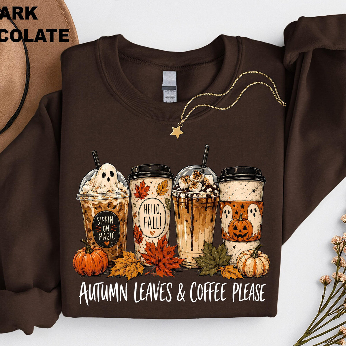 Halloween Coffee Shirt Comfort Colors Tee Coffee Lover Gift Ghost Coffee Cup Sweatshirt Pumpkin Spice Fall Outfit Cozy Autumn Apparel