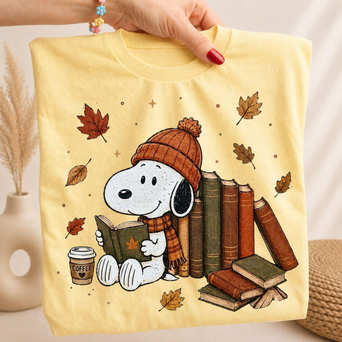 Comfort Colors Snoopy Autumn Shirt Women, Fall Peanuts Charlie Brown Cute Cartoon Dog Cozy Graphic Tee, Gift for Her Aesthetic