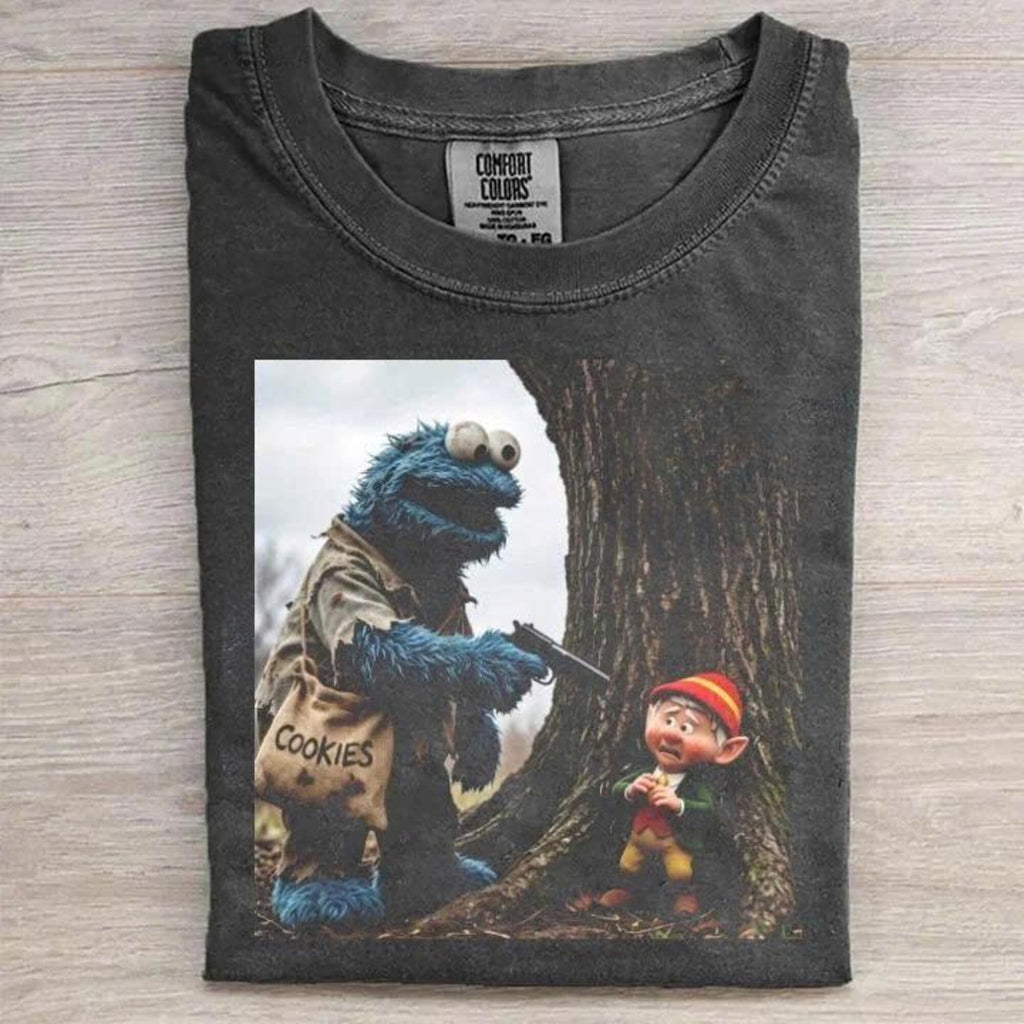 Give Me All Cookies Funny Tee Cookie Monster Funny Meme Shirt Cursed Meme Shirt Edgy Streetwear Gift For Him Funny Parody Tee