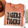 Comfort Colors Tigers Shirt Polka Dot Preppy Stripes Tigers Tshirt Tigers Game Day Shirt Tigers Mascot Tee Coquette Tigers Tshirt