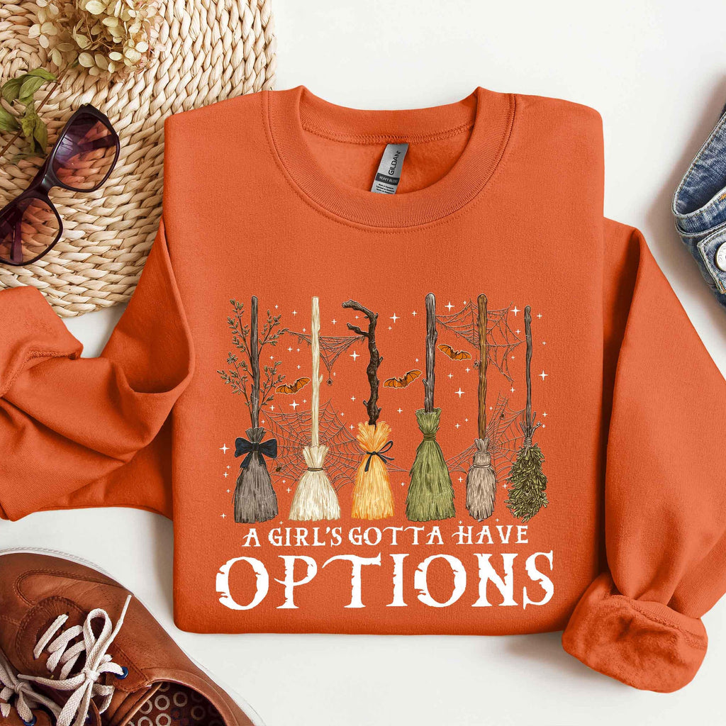 Comfort Colors A Girl Gotta Have Options Shirt Women, Funny Halloween Trick or Treat Witchy Graphic Tee, Halloween Gift for Her Aesthetic