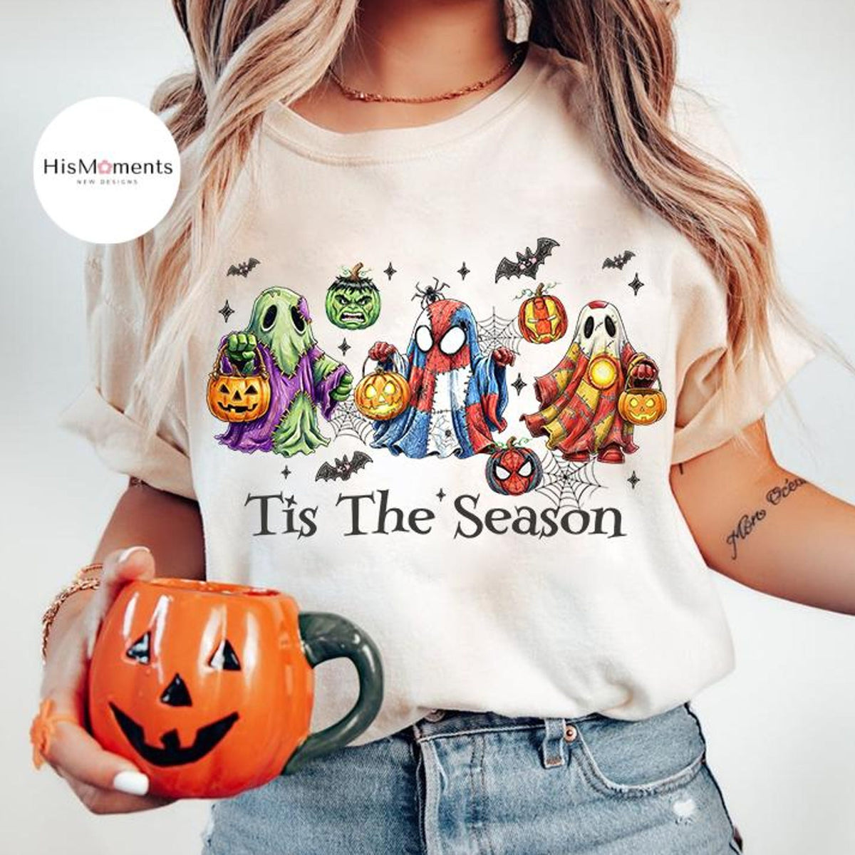 Comfort Colors Retro Spider Man Halloween Ghost Shirt Women, Disney Marvel Avengers Spooky Season Graphic Tee, Halloween Fan Gift for Her Aesthetic