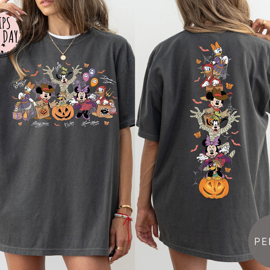 Comfort Colors Mickey and Friends Halloween Shirt Disney Spooky Season Tee Disneyland Signature Party TShirt Halloween Group Shirt