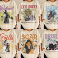 Vintage Disney Villains Halloween Characters Shirts Bad Witches Cruella Maleficent Evil Queen Tee Disneyland Family Matching Trip Shirt