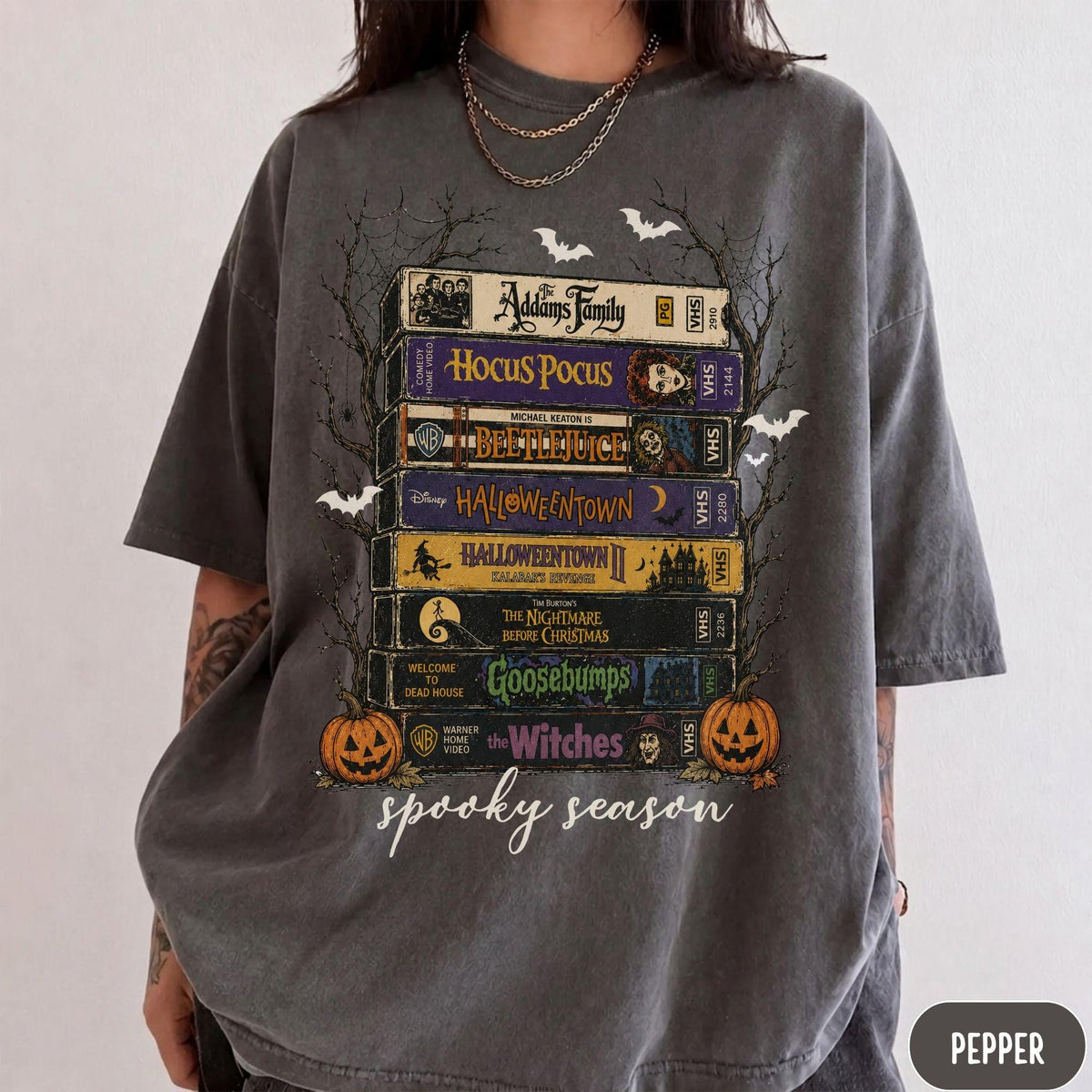 Comfort Colors Vintage Halloween VHS Tee Retro Spooky Season Shirt Funny Horror Tshirt Scary Movie Halloween Shirt