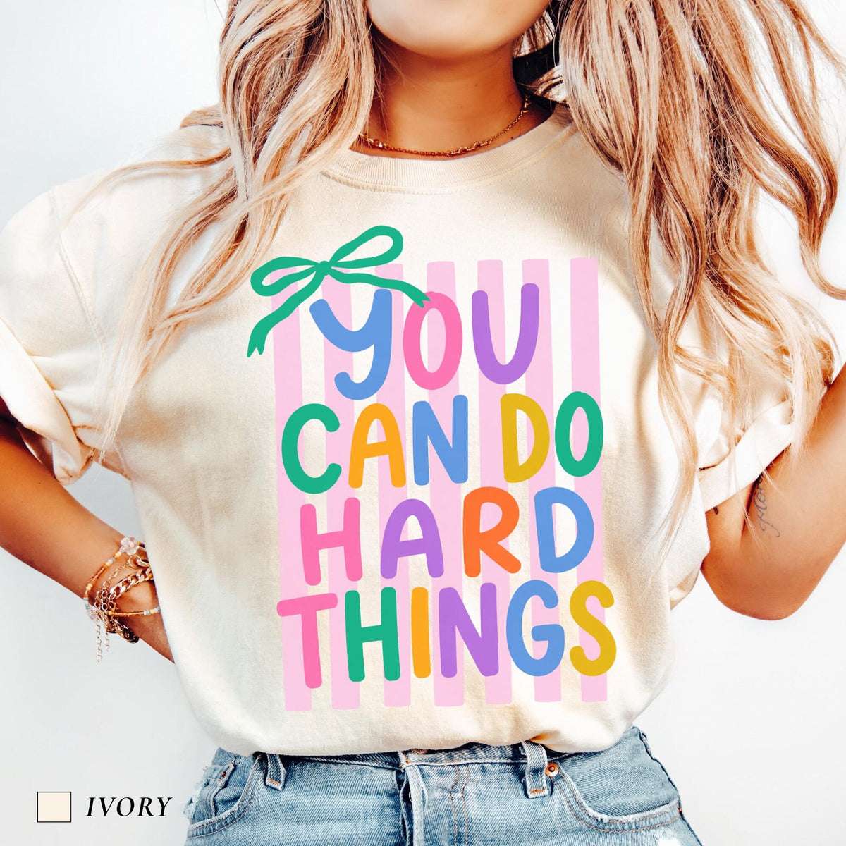 Comfort Colors You Can Do Hard Things Shirt Colorful Motivational Teacher Shirt Mental Health Tee School Counselor Gift Therapist Shirt