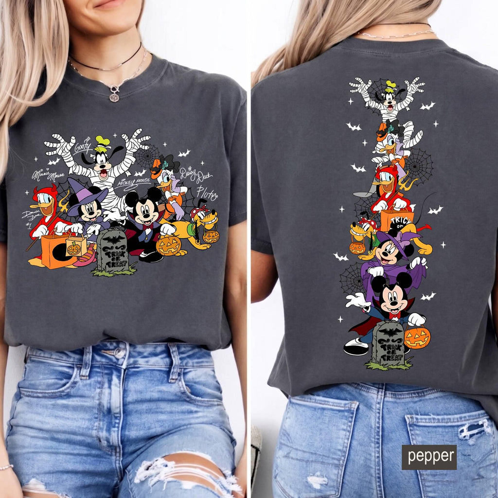 Comfort Colors Mickey  Friends Signature Disney Halloween TwoSided Shirt Mickeys Not So Scary Halloween Party WDW Family Disneyland Trip