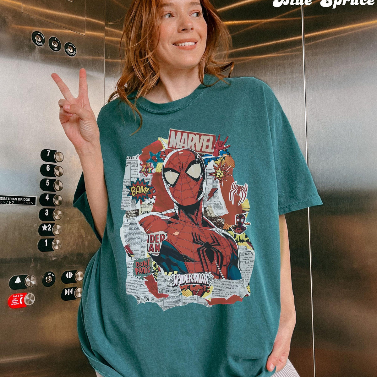 Comfort Colors Retro Spider Man Matching Shirt Women, Vintage Amazing Marvel Comics Cover Graphic Tee, Superhero Fan Gift for Her Aesthetic