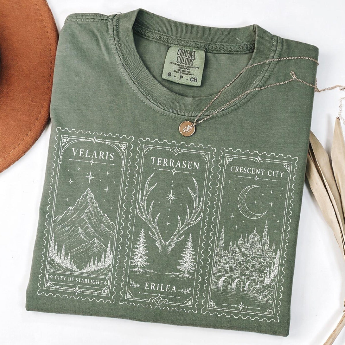 ACOTAR Book Postcard Shirt Velaris Shirt Terrasen Shirt Crescent City Shirt ACOTAR Merch Court of Thorns Sweater