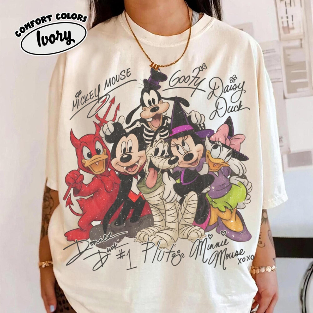 Vintage Disney Halloween Shirt Mickey Friends Halloween Tee Disney World Spooky Shirt Retro Disney Halloween Gift