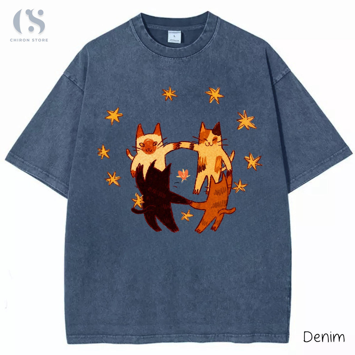 Vintage Cat TShirt Cute Dancing Cats Graphic Tee Cat Lover Gift Cottagecore Cat Shirt Washed Oversized TShirt Cute Aesthetic Shirt