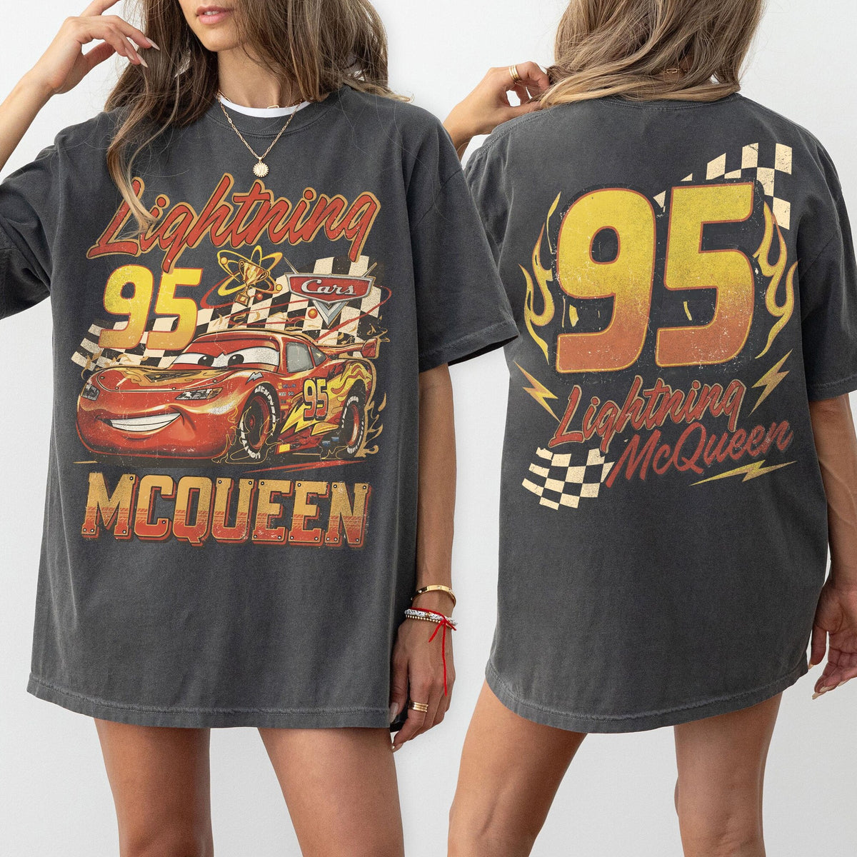 Comfort Colors Vintage Lightning McQueen Shirt Women, Disney Pixar Cars Retro McQueen Disney World Family Vacation Trip 2026 Graphic Tee, Fan Gift for Her Aesthetic
