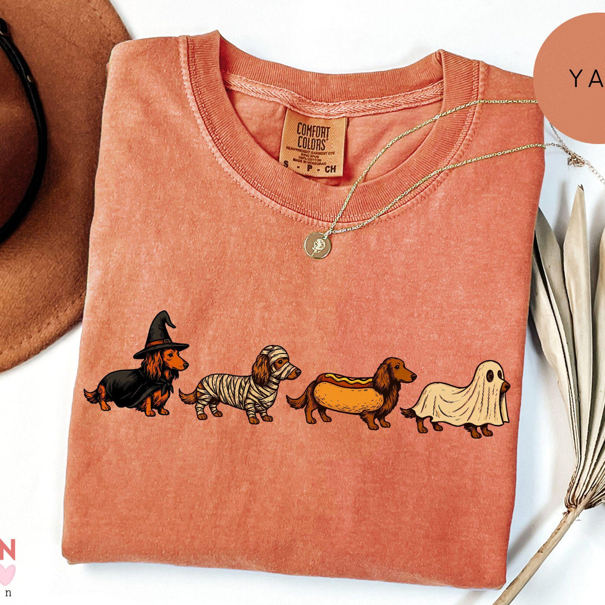 Halloween Dachshund Costumes Comfort Colors Shirt Spooky Wiener Dog Graphic Tee
