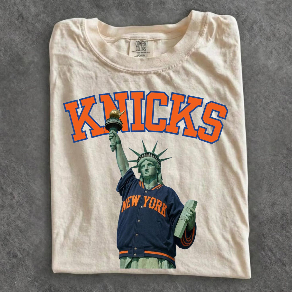 Go New York Go Knicks Shirt Statue Of Liberty Comfort Colors Tee Vintage Basketball Game Day Fan Gift Unisex