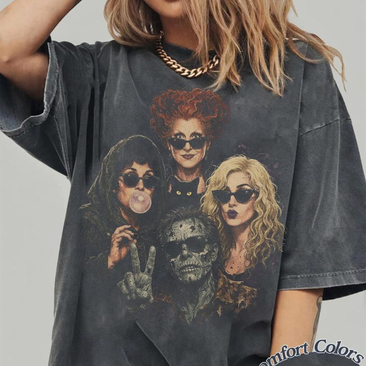 Retro Halloween Hocus Pocus Portrait Selfie Comfort Colors Shirt Hocus Pocus Sanderson Sisters Witches Halloween Tee Billy Butcherson Tee