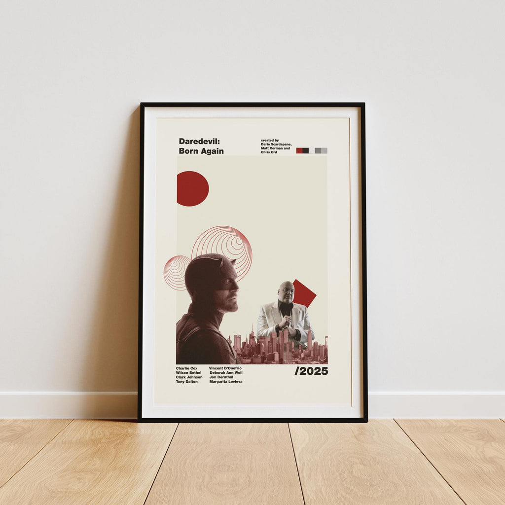 Daredevil Born Again 2025 Minimalist Marvel TV Show - Poster | Canvas Wall Art Print