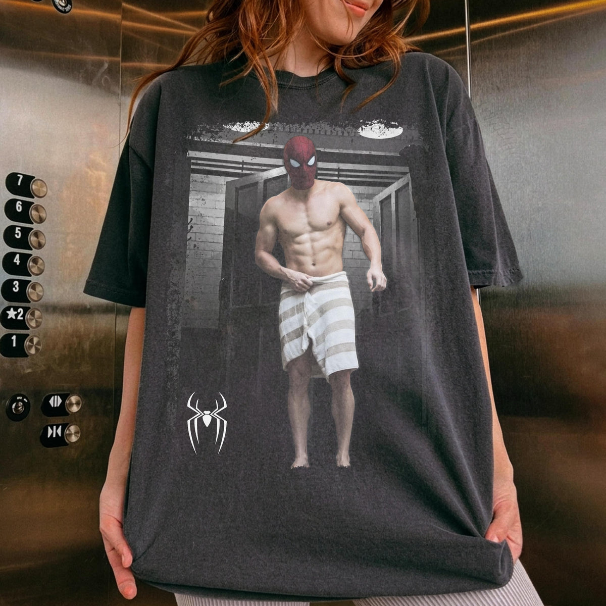 Comfort Colors Funny Spider Man Towel Scene Shirt Women, Superhero Meme Brand New Day Vintage Graphic Tee, Movie Fan Gift for Her Aesthetic