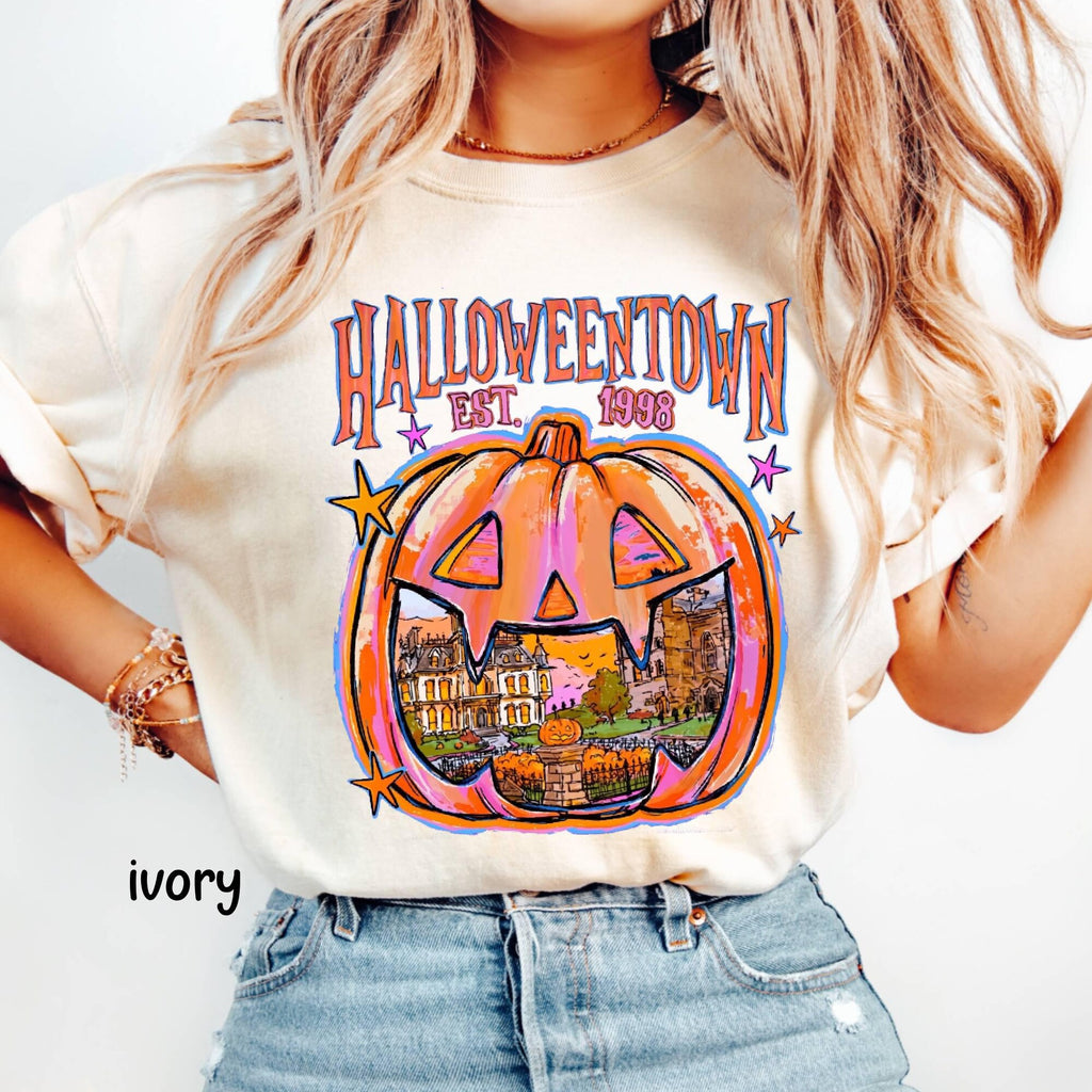 Comfort Colors Halloweentown Pumpkin Shirt Halloweentown University Tshirt Retro Spooky Season Autumn Graphic Tee Halloweentown 1998