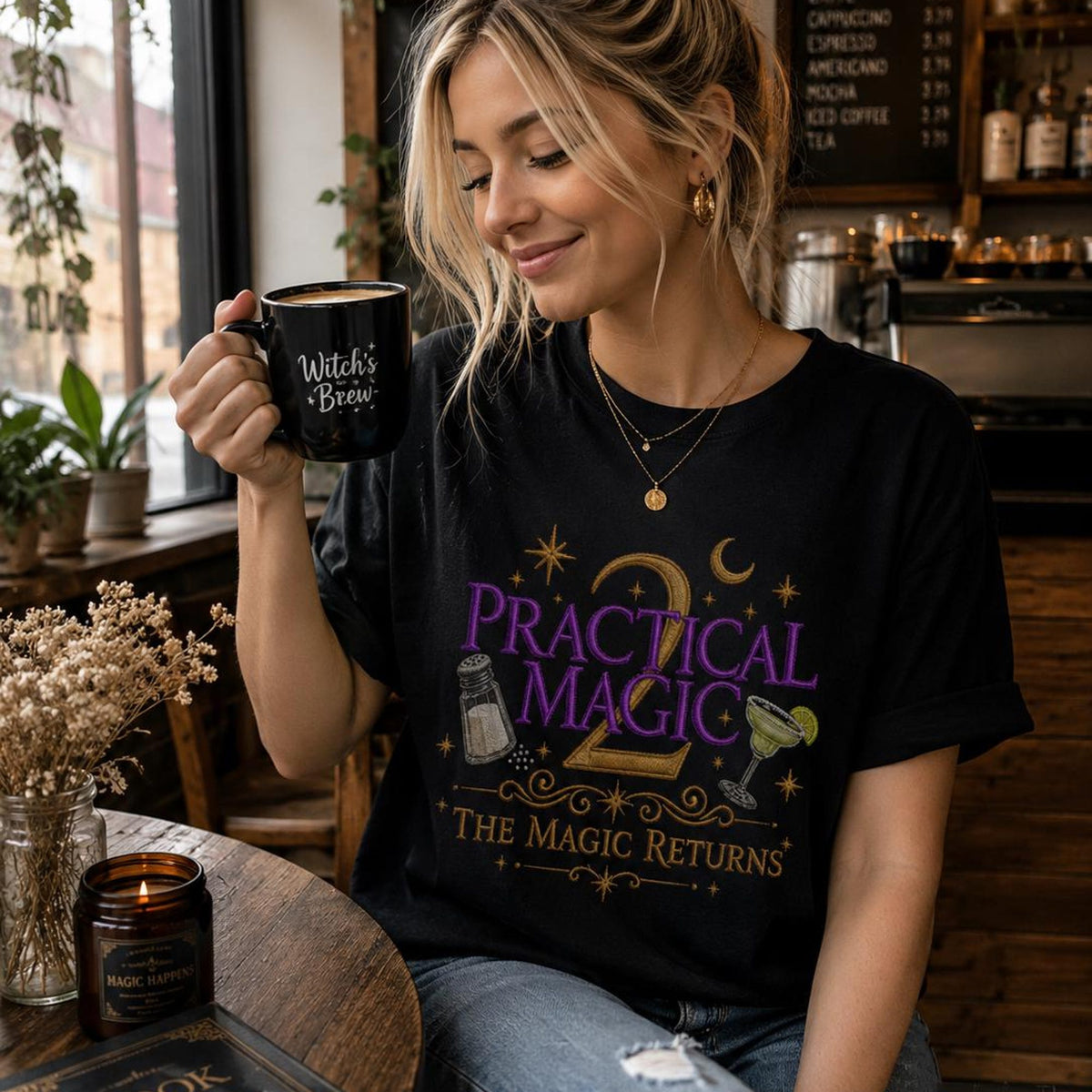 Comfort Colors Practical Magic 2 The Magic Returns Spellbook Shirt Women, Halloween Witchy Owens Sisters Graphic Tee, Fan Gift for Her Aesthetic