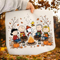 Comfort Colors Peanuts Fall Campfire Shirt Women, Snoopy Friends Autumn Camping Cozy Pumpkin Halloween Cartoon Graphic Tee, Gift for Her Aesthetic