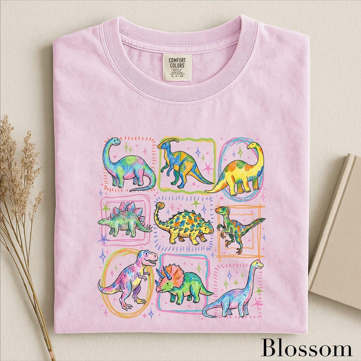 Colorful Dinosaur Shirt Cute Dino Sweatshirt Kids Dinosaur Sweater Dinosaur Lover Gift Comfort Colors TShirt