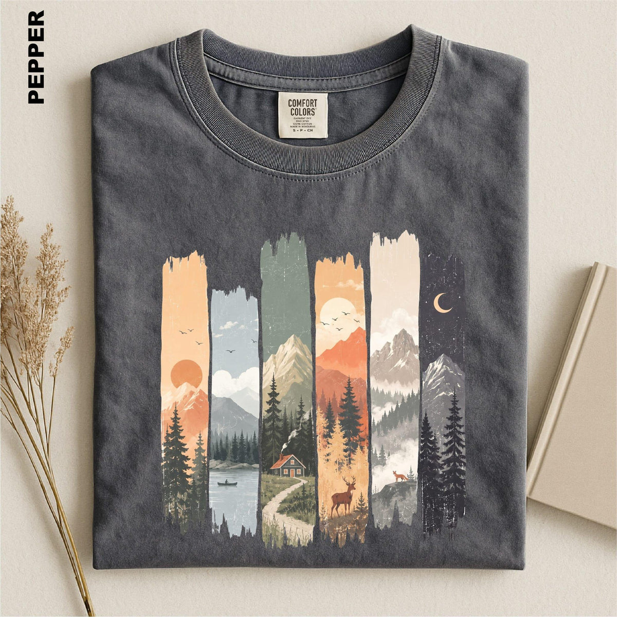 Mountain Nature Shirt Vintage National Park Comfort Colors Tee Scenic Forest Graphic TShirt Hiking Camping Sweater for Outdoorsy Women