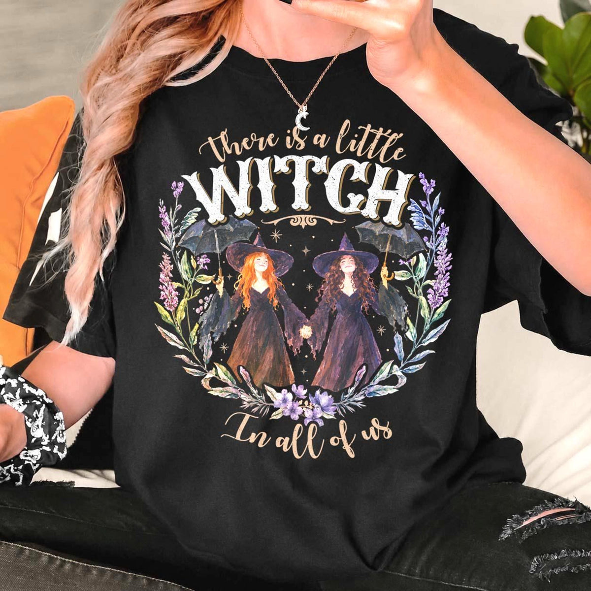 Comfort Colors Owens Sisters Shirt Women, Theres a Little Witch in All of Us Midnight Margaritas Halloween Movie Graphic Tee, Fan Gift for Her Aesthetic