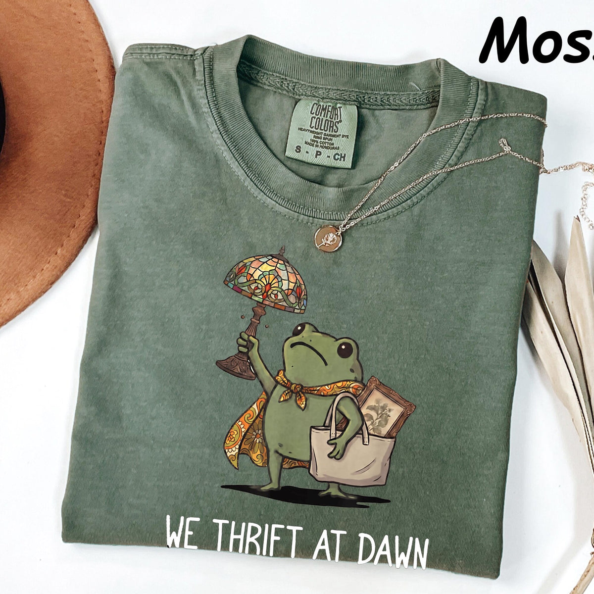 Comfort Colors We Thrift At Dawn Shirt Funny Frog Meme Thrifting Tee Thrift Lover TShirt Vintage Collector Gift